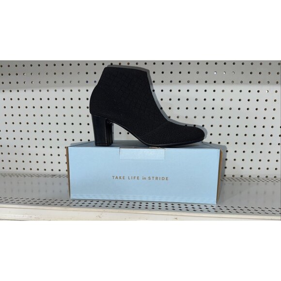 LifeStride Marcia Womens Slip On Heeled Ankle Boots Booties Size 10 Black - Picture 1 of 9
